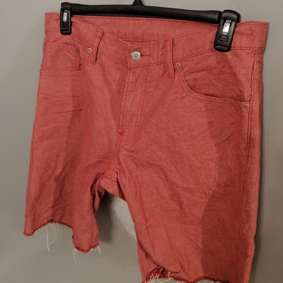 red denim shorts mens